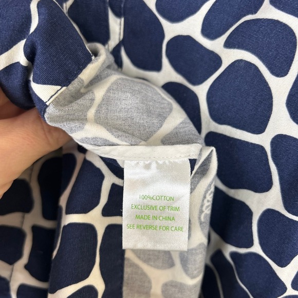 Lilly Pulitzer Dade Shirt Dress 12 Blue White Animal Print Short Sleeve Flaw - Picture 9 of 13